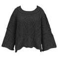 thumbnail image 6 of Women's Clothing Pullover Sweaters Casual Vintage Fall School Wear Sweater Knit Top Short Cropped Oversized Pure Color Winter Fashion Turtleneck Soft Comfortable, 6 of 9