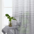 thumbnail image 3 of 2 Panels Striped Ombre Tier Curtains, Textured Grommet Semi Sheer Voile Curtain, 3 of 9