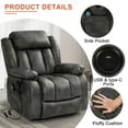 thumbnail image 5 of TEKAMON Infinite Position Lift Recliner Chair for Elderly with Heat and Massage Lay Flat Sleeping Leather Dual Motor Power Lift Chair for Living Room (Grey), 5 of 11