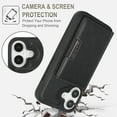 thumbnail image 4 of ELEHOLD Wallet Case for iPhone 16, Shockproof Magnetic Leather Case with Card Holders & Stand,Black, 4 of 10