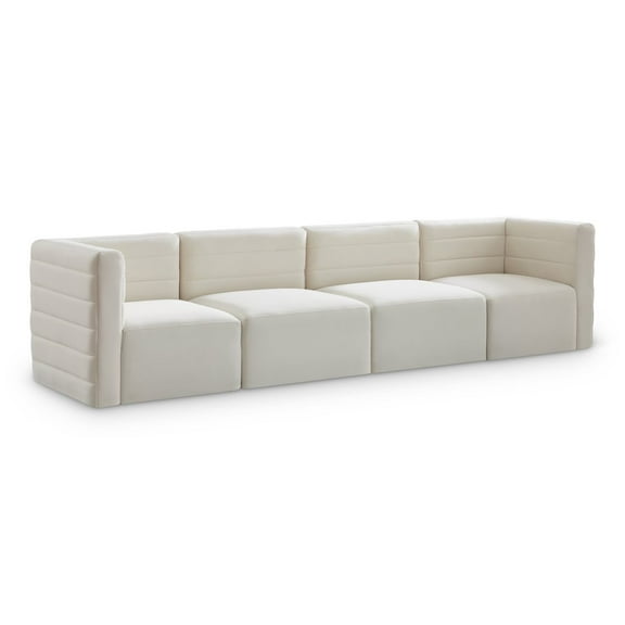 Meridian Furniture Quincy Cream Velvet Modular Sofa
