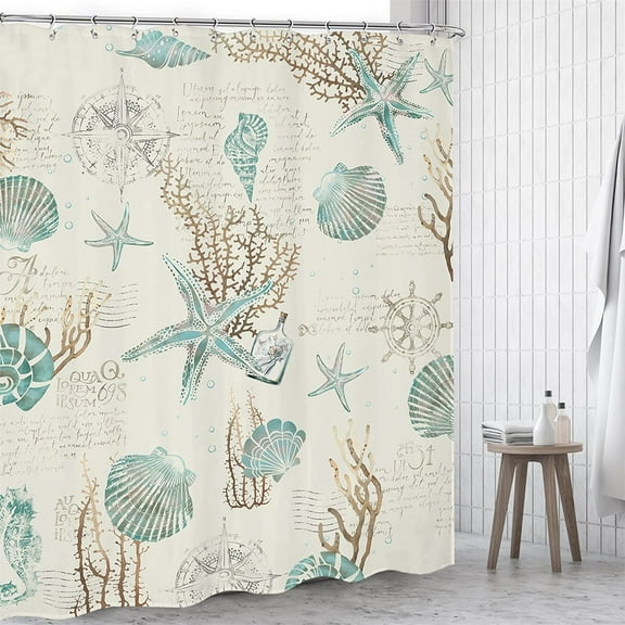 Fabric Shower Curtain Polyester-Cotton Blend, Shower Curtain Shower Curtain *1 (Multi-color-A)
