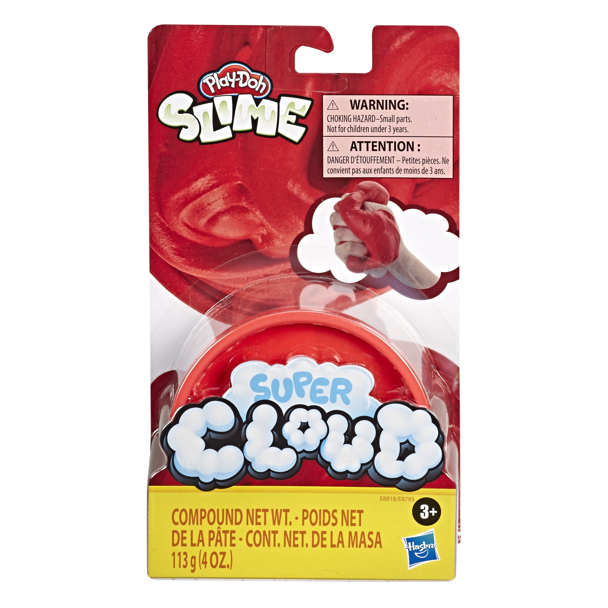 PlayDoh Super Cloud Single Can of Red Fluffy Slime Compound