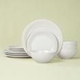 thumbnail image 2 of Famiware Garden 12-Piece Dinnerware Sets, Stoneware Dish Set for 4, White, 2 of 6