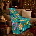 thumbnail image 3 of Teal Dachshund Dogs Patterned Sweaters Autumn, Playful Pet Portrait Pattern, Warm Flannel Blanket for Living Room and Bedroom, Dog Lovers Thanksgiving Gift, Pet Lover Home Decor, 3 of 9