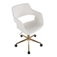 thumbnail image 4 of LumiSource Margarite Task Chair in Gold Metal, White PU color, 4 of 8