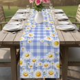 thumbnail image 4 of Spring White Daisy Table Runner 120 Inches, Farmhouse Floral Blue Purple Plaid Bed Runner Dresser Scarves Tabletop for Indoor Outdoor Parties/Ceremony/Banquet, 13"x 120", 4 of 9