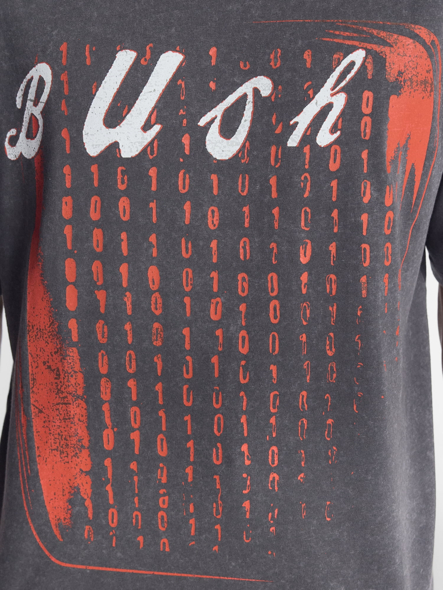 Bush Men's Mineral Wash Boxy Fit Front and Back Graphic Tee Shirt, Sizes XS-4XLT