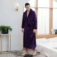 thumbnail image 4 of Fjuchai Fleece Long Robes for Men Women Bathrobe Warm Winter House Robes Lounge Sleep Pajamas M-3XL, 4 of 7