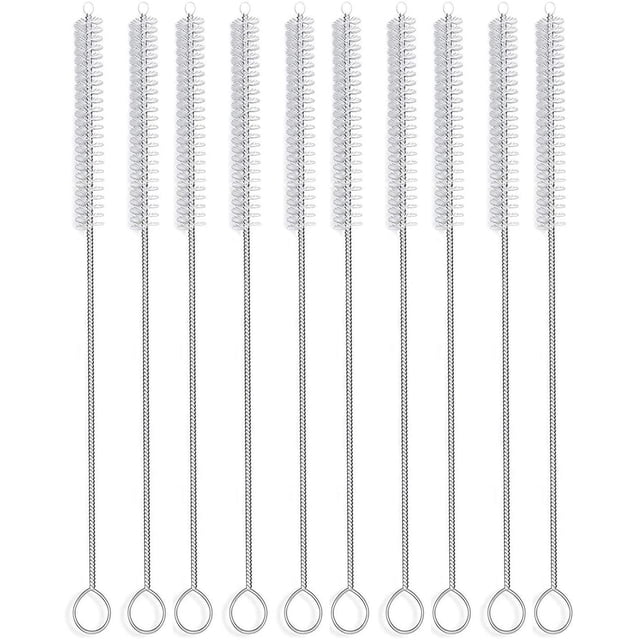 Cepillo de paja, limpiador de tubos de nailon, 7,87 pulgadas x 2/5 pulgadas, paquete de 10 Rojo Verde