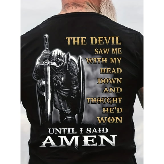 [Graphic T shirt] Plus Size Men's T shirt | Graphic Tee Letter Templar Cross Crew Neck Black 3D Print Street Casual Short Sleeve Print Clothing Apparel Basic Vintage Fashion Designer