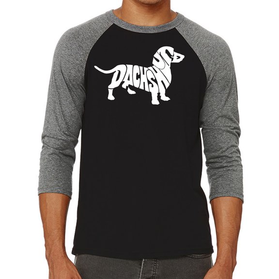 Men's Raglan Baseball Word Art T-shirt - Dachshund