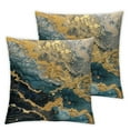 thumbnail image 2 of Acheng Navy Blue Gold Decorative Throw Pillow Covers Set of 2 Outdoor Couch Pillow Case Marble Cushion Covers Home Decor Pillow Case for Sofa Car Bedroom (Navy Blue Gold Marble) White, 2 of 6