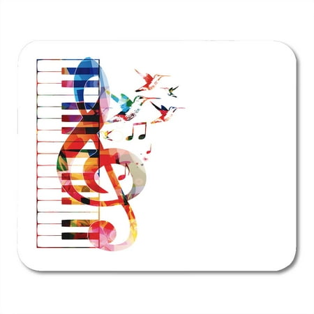LADDKE Composition of Colorful Piano Keyboard G Clef Music Rainbow Abstract Mousepad Mouse Pad Mouse Mat 9x10 (Best Keyboard For Music Composition)
