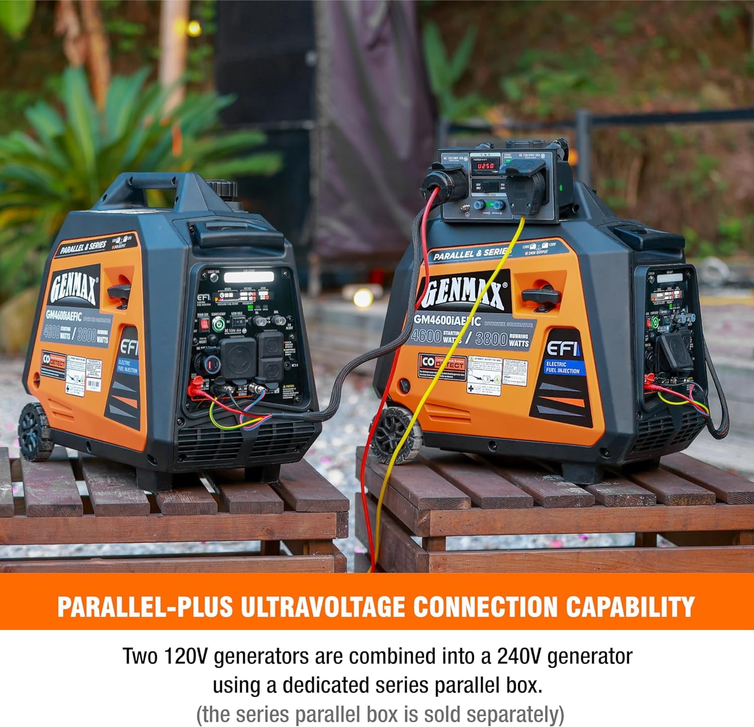 GENMAX EFI Inverter Generator, 4600W ultra-quiet 159cc engine with Parallel and Series Capability, Electric & Remote Start with CO Alert and LED light digital display,EPA &CARB Compliant