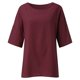 thumbnail image 5 of MELDVDIB - Camisas de lino y algodón para mujer, blusa informal de verano con mangas 3/4, cuello redondo, holgada, talla grande, abertura lateral, color liso, en liquidación, 5 of 5