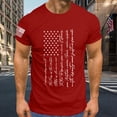 thumbnail image 4 of Baqcunre Mens T Shirt Independence Day Flag Print Spring/Summer Leisure Sports Comfortable Breathable Sweat Absorbing Crew Neck D Mens Sweatshirt Tops For Men Red L, 4 of 4