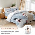 thumbnail image 7 of Christmas Winter Snowman Bedding Duvet Cover Set Full Size 4 Pieces Snowflake Shovel Snow Xmas Blue Bedding Set with Zipper Closure, 1 Comforter Cover 86x86 Inches 1 Flat Sheet & 2 Pillow Cases, 7 of 7