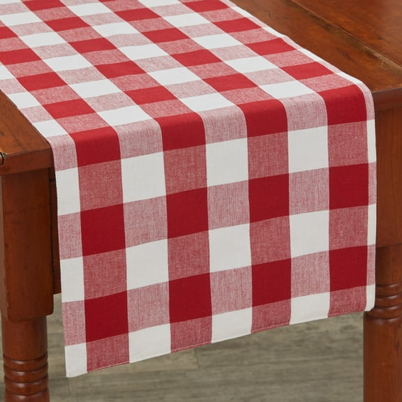 Park Designs Buffalo Check Backed Table Runner  - Red & Cream