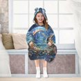 thumbnail image 7 of FORMRS Wearable Blanket Hoodie with Sleeves for Kids Cozy Flannel Sweatshirt, Crystal Moon, 7 of 7