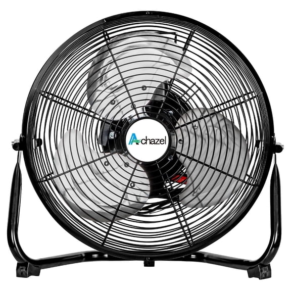 Achazel 12" High Velocity Floor Fan 3-Speed 1680 CFM Heavy Duty Tilting Metal Portable Fan 180 Tilt Commercial Residential Gym Home Office Use