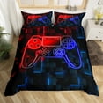 thumbnail image 2 of Erosebridal Gradient Gamer Comforter Cover Twin,Neon Gamepads Bedding Twin Size,Video Game Duvet Cover Twin,Lightweight Geometric Room Decoration(No Comforter),Reversible,3pcs, 2 of 7