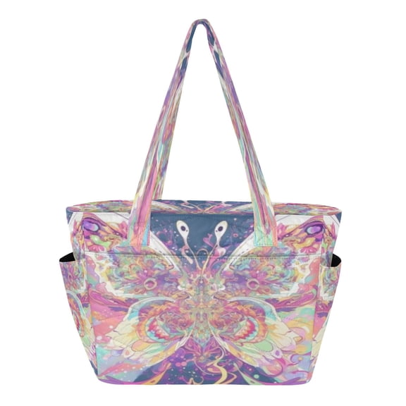 DIXRUYEE Tote Handbags Casual Shoulderbags In Iridescent Butterfly Pattern