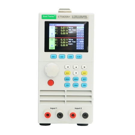 

East Tester ET5420A+ Programmable Dual-channel DC Electronic Load 150V 20A*2 200W*2 Double-Channel DC Programmable Electronic Load Tester CR CP + CR+ Mode 2.8-inch TFT LCD Screen Battery a