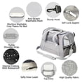 thumbnail image 3 of Cat, Dog Carrier for Small Medium Cats Puppies up to 15 Lbs, Soft Sided, Collapsible Travel Puppy Carrier - Grey, 3 of 6
