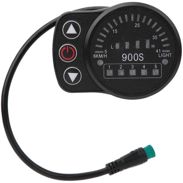Bicycle Display Meter, KT-900S Plastic Electric LED Display Meter with Waterproof Connector for Bicycle Modification