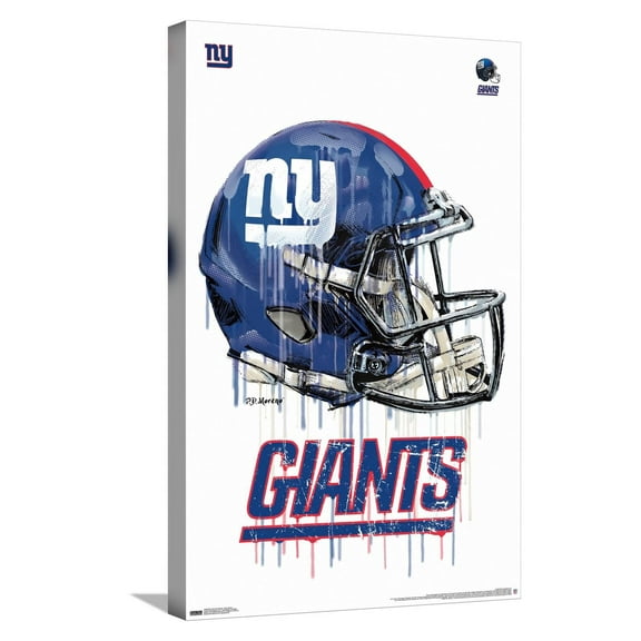 NFL New York Giants - Drip Helmet 20 Canvas Wall Poster, 14.725" x 22.375"