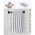 thumbnail image 6 of Navy Blue Striped Towel Set of 3, Soft Microfiber Bath Towels, Hand Towel, Washcloths, Navy Blue White Stripes Farmhouse Quick-Dry Absorbent Towels for Bathroom Kitchen Hotel Beach Gym Spa, 6 of 7