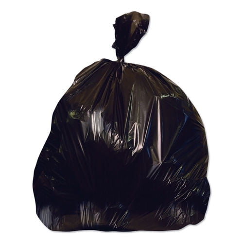 Low-Density Repro Can Liner 56 gal, 1.35 mil, 46 x 50, Black, 20/Roll, 5 Rolls/Carton