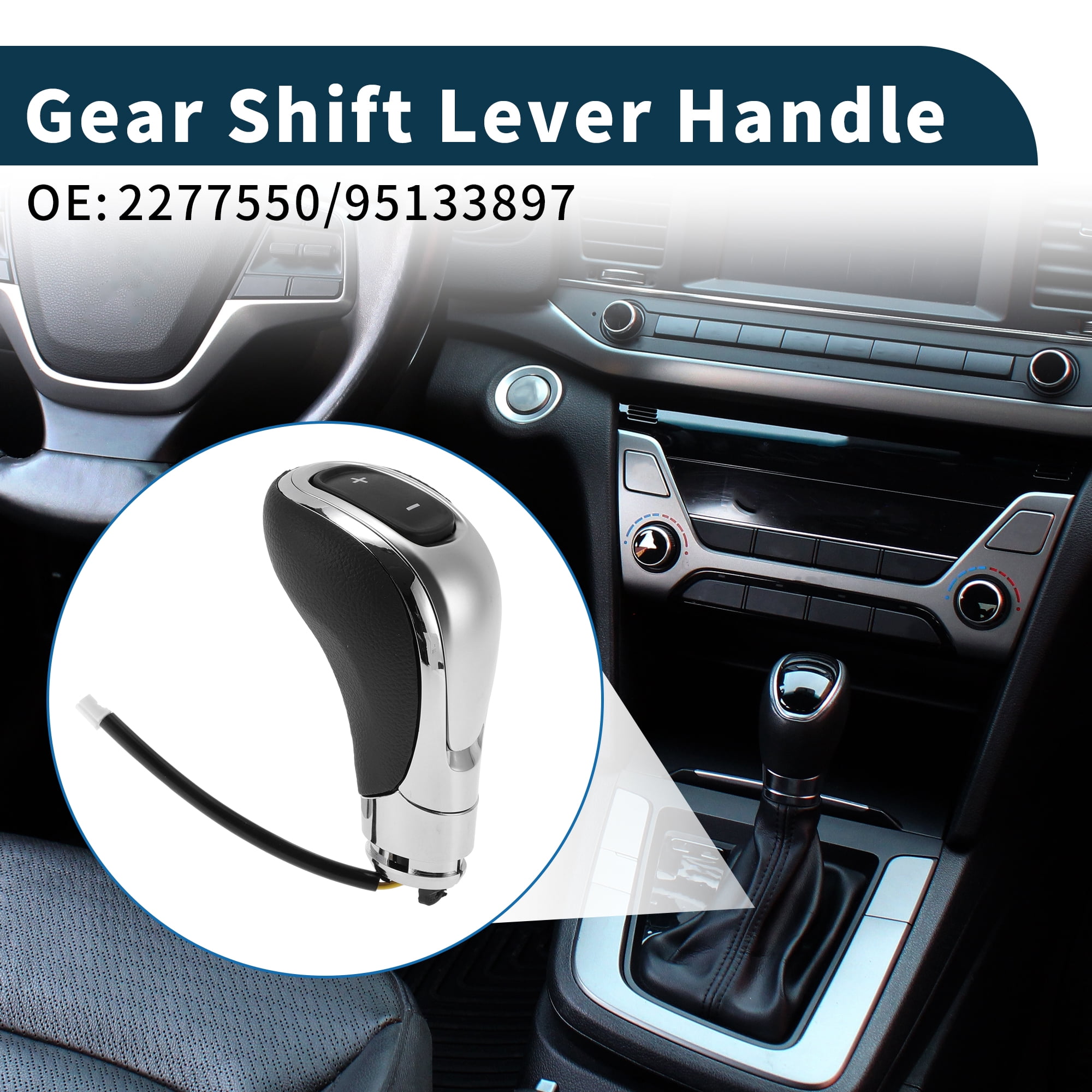 Unique Bargains Automatic Gear Shift Knob Handle for Buick Encore 2013-2019 No.2277550 Shift Gear Lever Knob Gearstick Gaiter Boot Cover Plastic