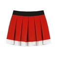 thumbnail image 4 of Jelory Jupe-Short Plissée pour Filles, Jupe Patineuse Décontractée Évasée Unie, Taille Haute, Uniforme Scolaire, 6-16 Ans, Rouge, 8, 4 of 7