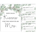 thumbnail image 4 of Inkdotpot White Greenery How Many Kisses For The Soon To Be Mrs Bridal Shower Game 1 Sign + 30 Cards, 4 of 4