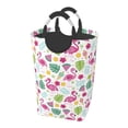 thumbnail image 2 of Vsdgher Cute Flamingo Print Square Laundry Bag Large Collapsible Dirty Clothes Bags With Handles Waterproof Essentials Storage For College Dorm, Family, 2 of 6