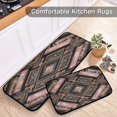 thumbnail image 5 of 2-Piece Kitchen Rugs Set Non-Slip Mats Carpet Floor for Kitchen, Bathroom (19.7"x27.6" & 19.7"x47.2") Retro Style Shape Pattern, 5 of 7