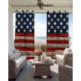 thumbnail image 3 of American Flag Blackout Curtains for Bedroom, Thermal Insulated Drapes, Vintage USA Flag Wooden Black Out Curtains 63 Inch Long Room Darkening Kitchen Curtains 42"x63" 2 Panels, 3 of 8