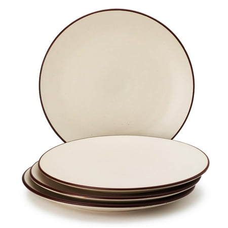

Ceramic Serving Dinner Plates Set Of 4 - 10.6 Inch Off White | Scratch Resistant Microwave Safe & Dishwasher Safe - Handcrafted Dinner Plates