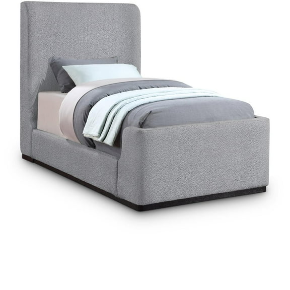 Meridian Furniture Oliver Grey Fabric Twin Bed