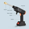 thumbnail image 4 of Handheld High Pressure Washer Cordless 21V Portable Multi-Function  for Car Cleaning/ Courtyard Flush/ Air Connition/ Kitchen Cleaning/ Garden Watering with 2 Rechargeable Batteries, 4 of 7