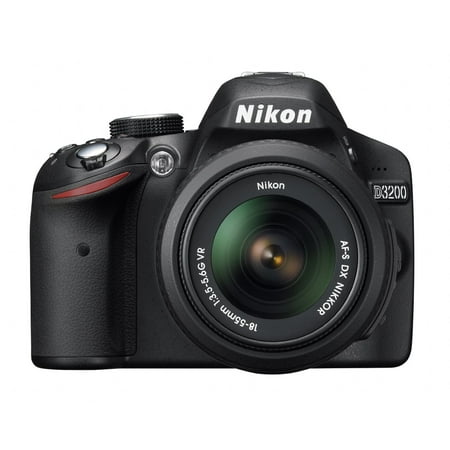 Nikon D3200 24.2 MP CMOS Digital SLR with 18-55mm f/3.5-5.6 Auto Focus-S DX VR NIKKOR Zoom Lens, Black