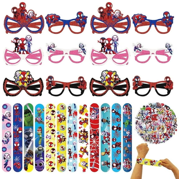 MSJEHQI Paper Spiderman and His Friends Birthday Party Favors, 74 Pieces