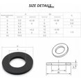 thumbnail image 3 of 100pcs Flat Washers - Black Carbon Steel Spacers Fastener M3 M4 M5 M6 M8 M10, Black, 3 of 5