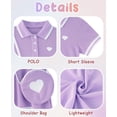 thumbnail image 2 of Lanbubble Toddler Girls Sporty Tennis Dress With Bag Short Sleeve Casual Polo Dress Purple Dress For Girls 3-7 Years, 2 of 9