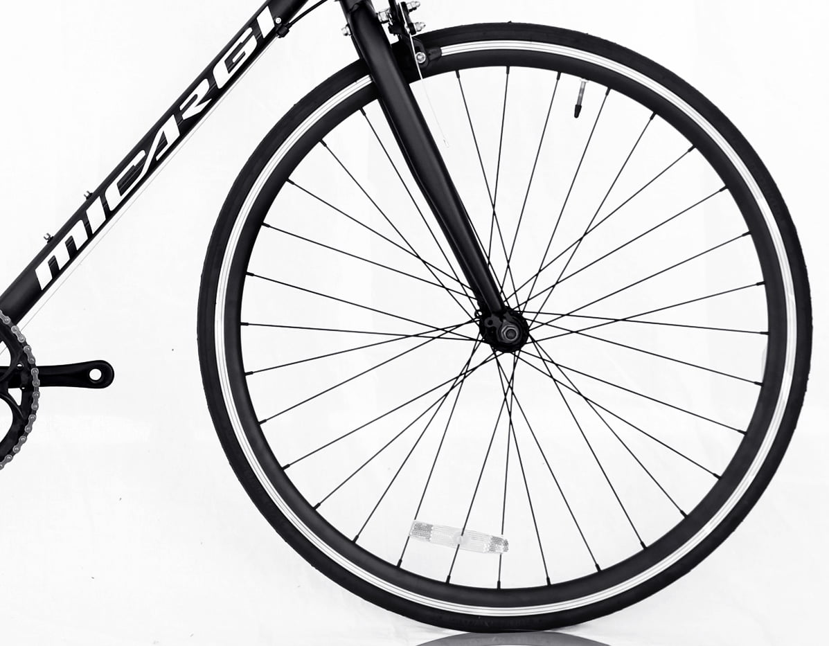 Wonder Wheels Road Bike 700C 53Cm Aluminum Frame Matte Black, Shimano Tx-35 7 Speed Alloy Black Rims, Black Spokes 700C*1.5*14G*32H Tire: Black, - Matte Black & Black