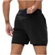 thumbnail image 4 of Pantalones Cortos de Cintura Elástica para Hombre con Bolsillos, Color Sólido, Cordón de Cintura Elástica Casual Y Bolsillos Pantalones Cortos para Hombres Verano Casual, 4 of 5