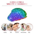 thumbnail image 7 of KLL Glitter Rainbow Pattern Shower Cap & Bath Cap for Women,Reversible Oversized Waterproof Shower Caps for all Hair Lengths,Elastic Reusable Bathing Hair Cap, 7 of 7