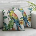 thumbnail image 3 of PRATYUS Throw Pillow Cover Green Bird Tropical Pattern Parrot and Flowers Hawaii Ara Pillowcase Home Decorative Square Pillow Case Cushion Cover, 3 of 5